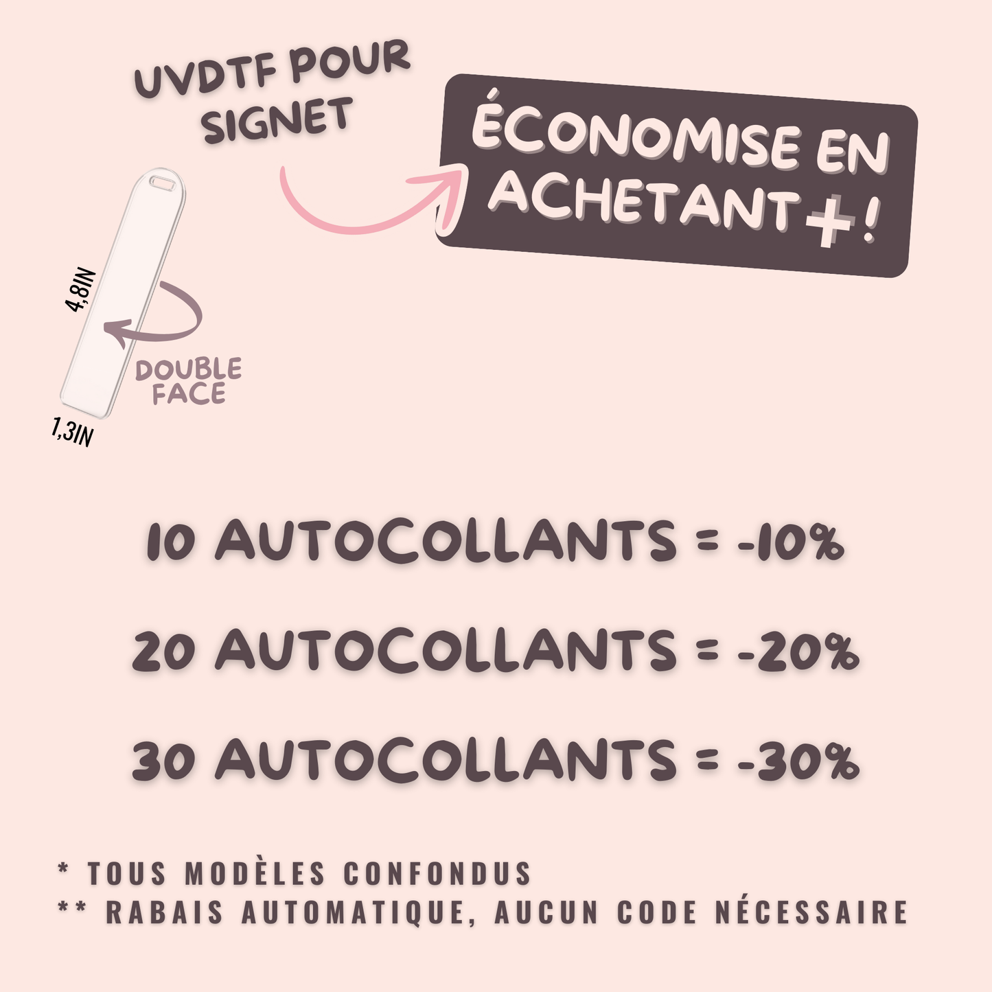 Autocollants pour signet UV DTF | Affirmation mentale