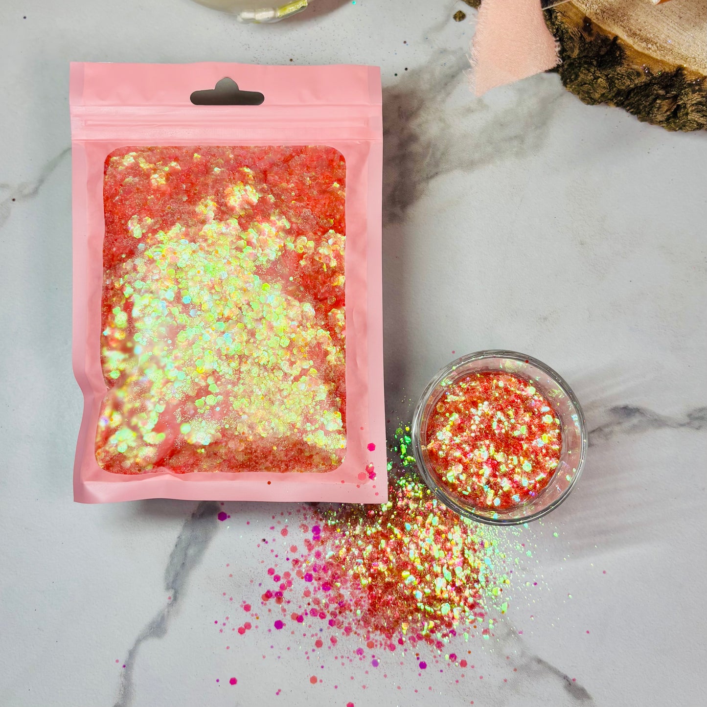 Paillettes perlées | Rose-Orange