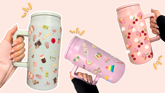 Gobelets isothermes 50oz avec autocollant dessin cute pour professeur et éducatrice