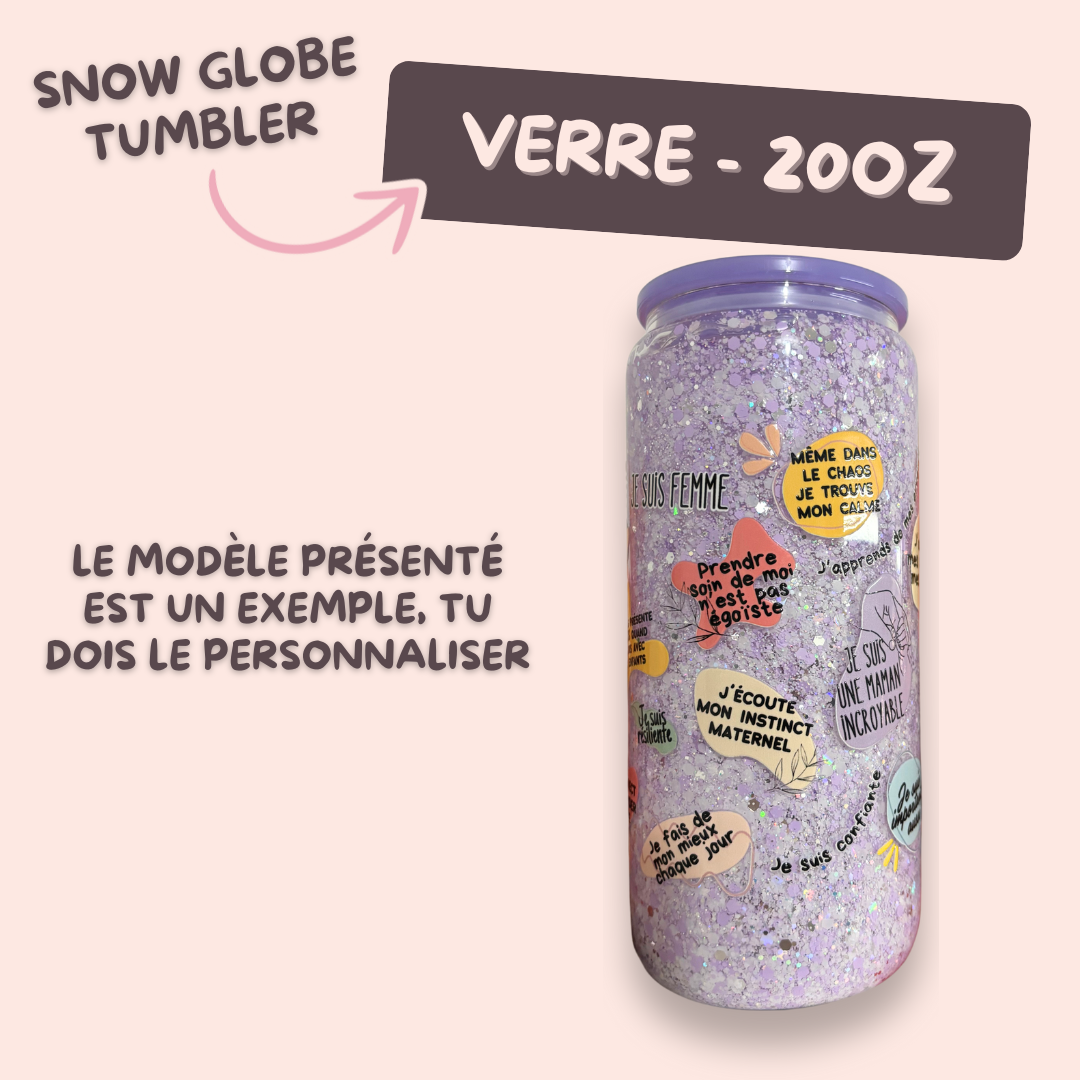 Snow globe tumbler 20oz verre
