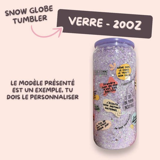 Snow globe tumbler 20oz verre