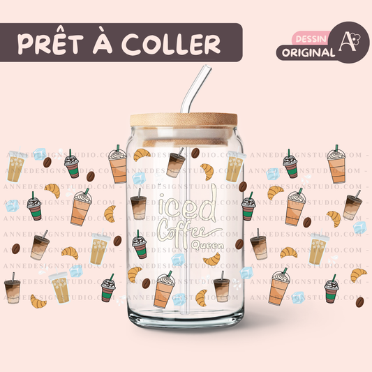 Autocollants UV DTF | Iced coffee queen
