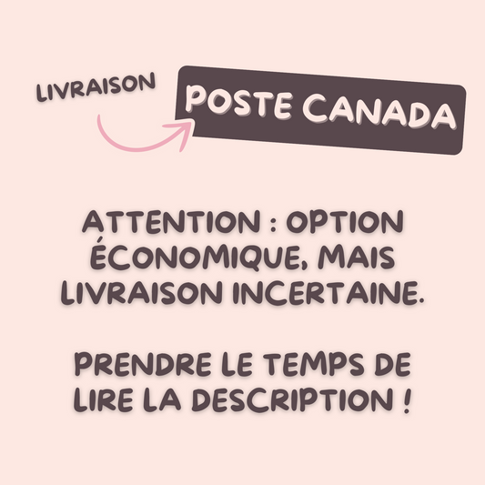 Livraison avec Poste Canada (sans suivis) GRATUIT