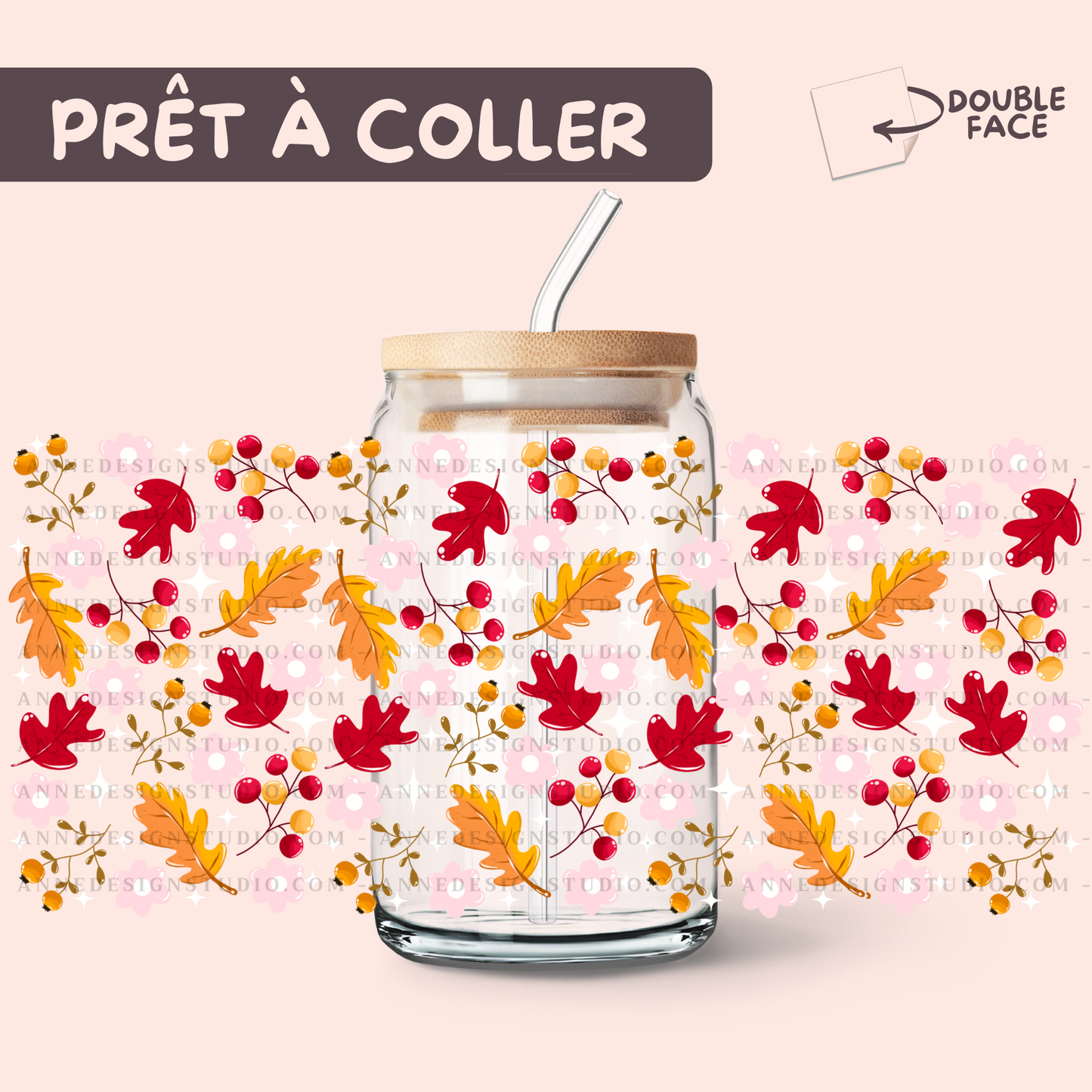 Autocollants UV DTF | Feuilles d'hiver