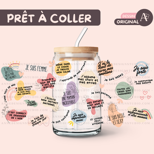 Autocollants UV DTF | Affirmations positives pour maman