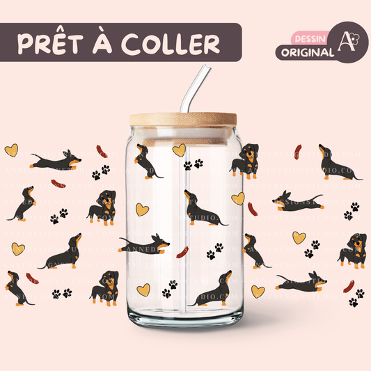 Autocollants UV DTF | Chiens saucisses