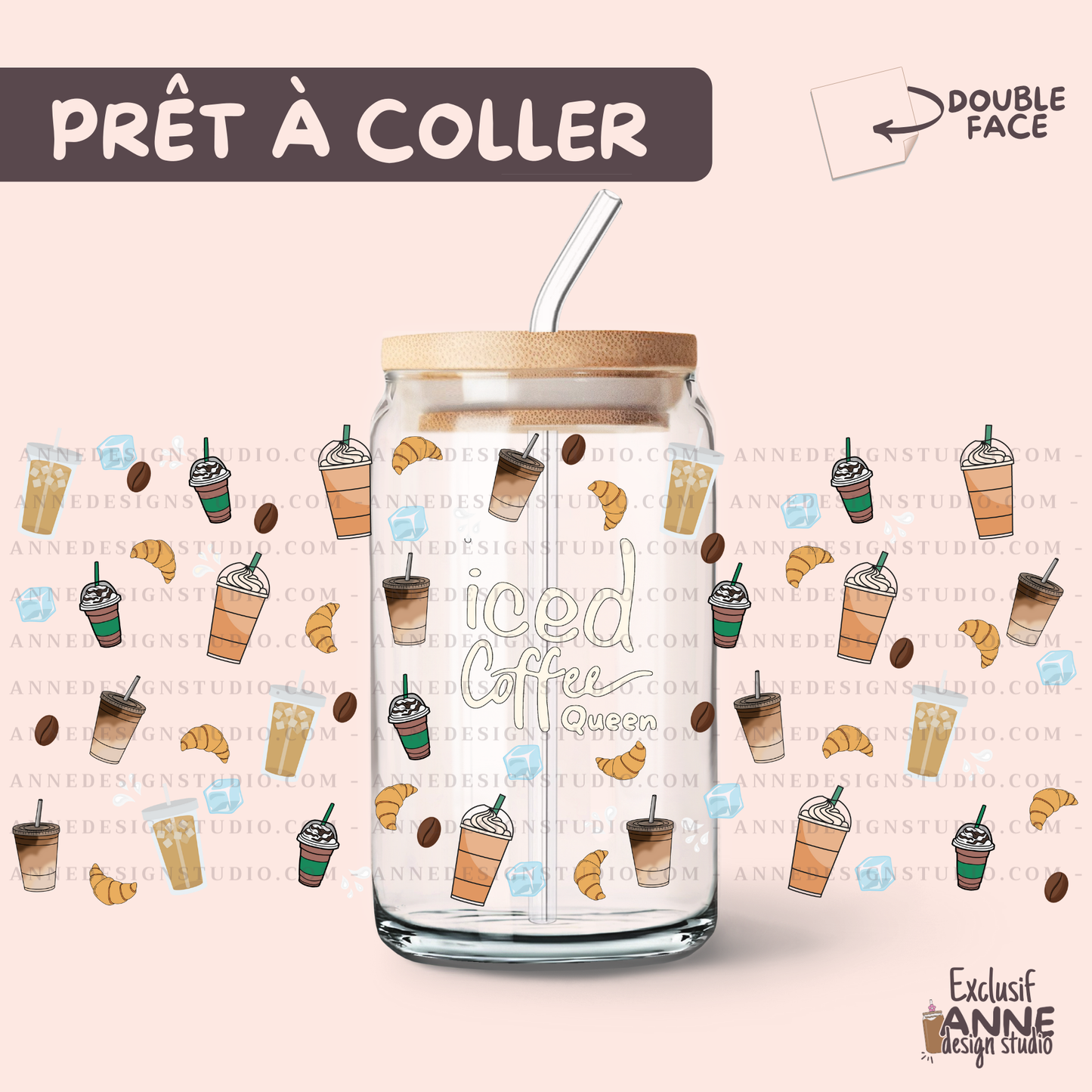 Autocollants UV DTF | Iced coffee queen