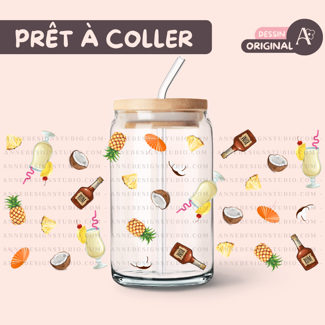 Autocollants UV DTF | Piña Colada