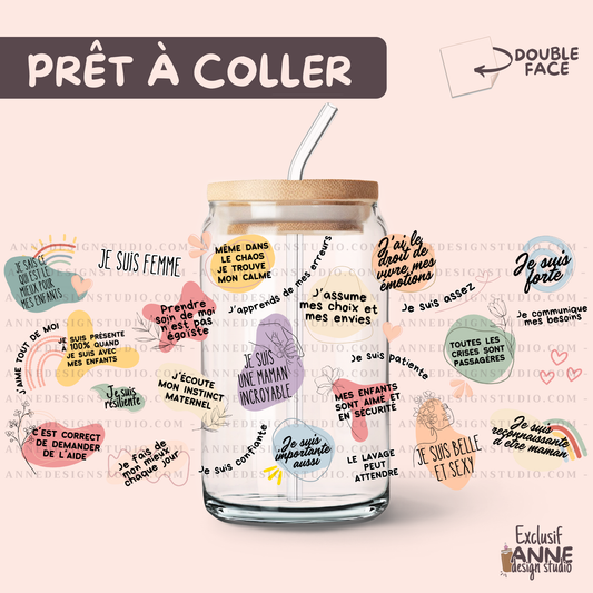 Autocollants UV DTF | Affirmations positives pour maman