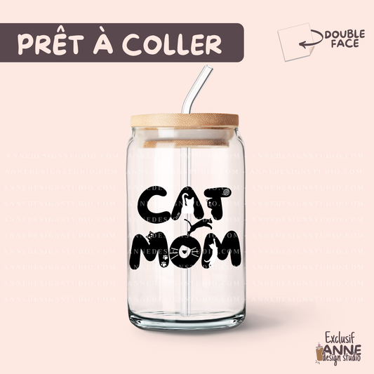 Autocollants UV DTF | Cat mom