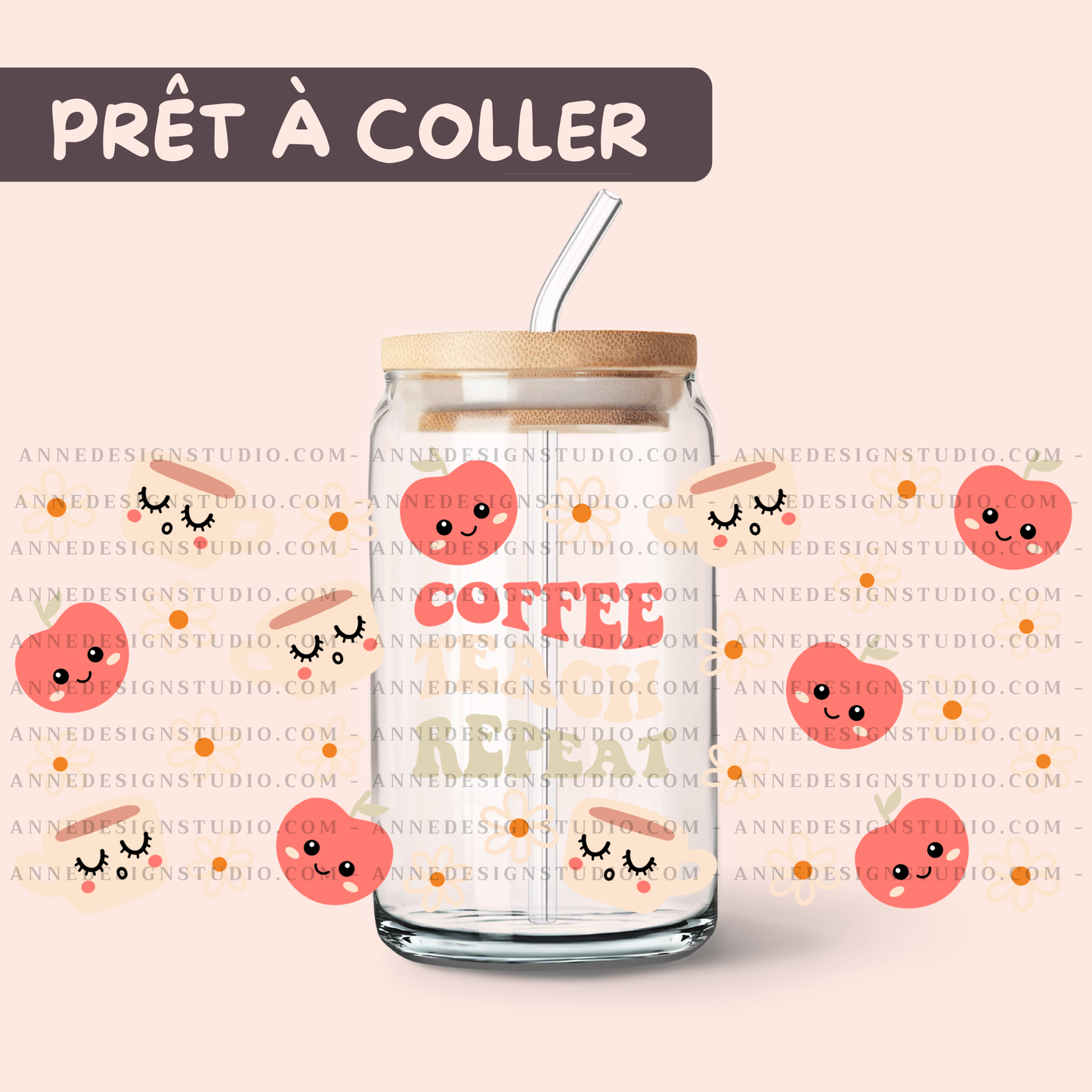 Autocollants UV DTF | Coffee Teach Repeat