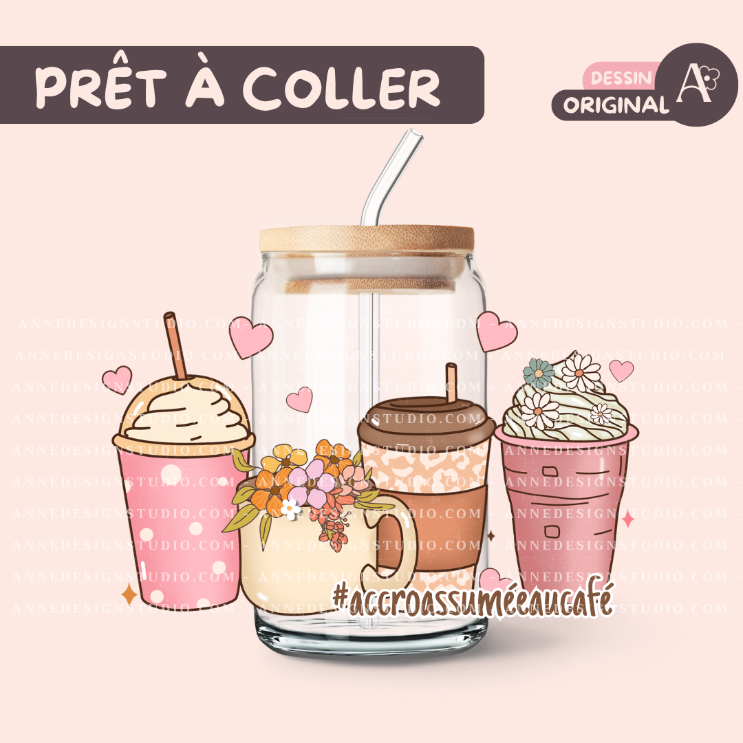 Autocollants UV DTF | Accro au café