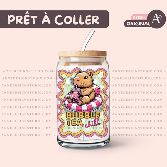 Autocollants UV DTF | Bubble tea & chill