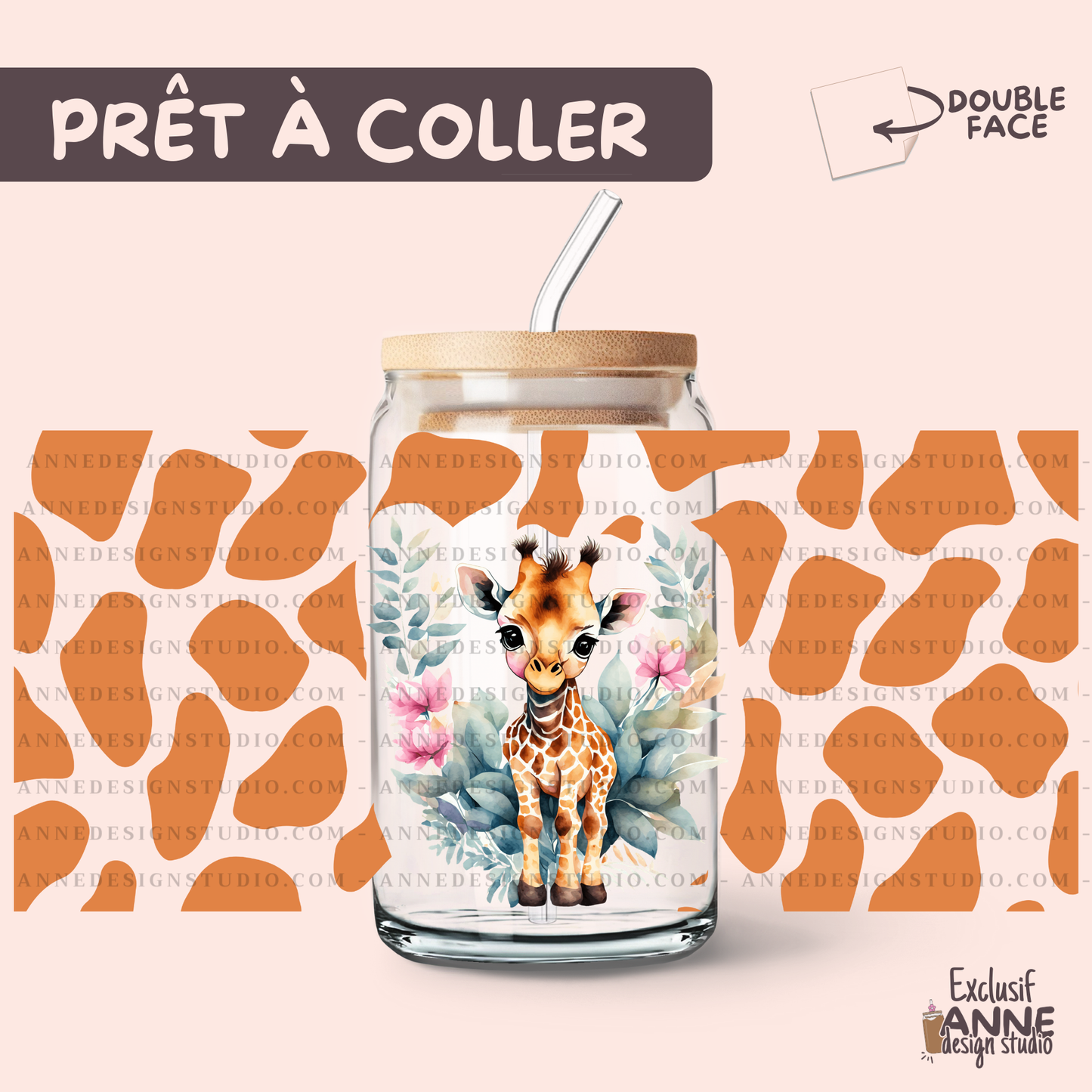 Autocollants UV DTF | Bébé giraffe