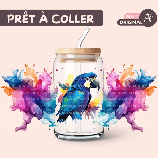 Autocollants UV DTF | Ara bleu