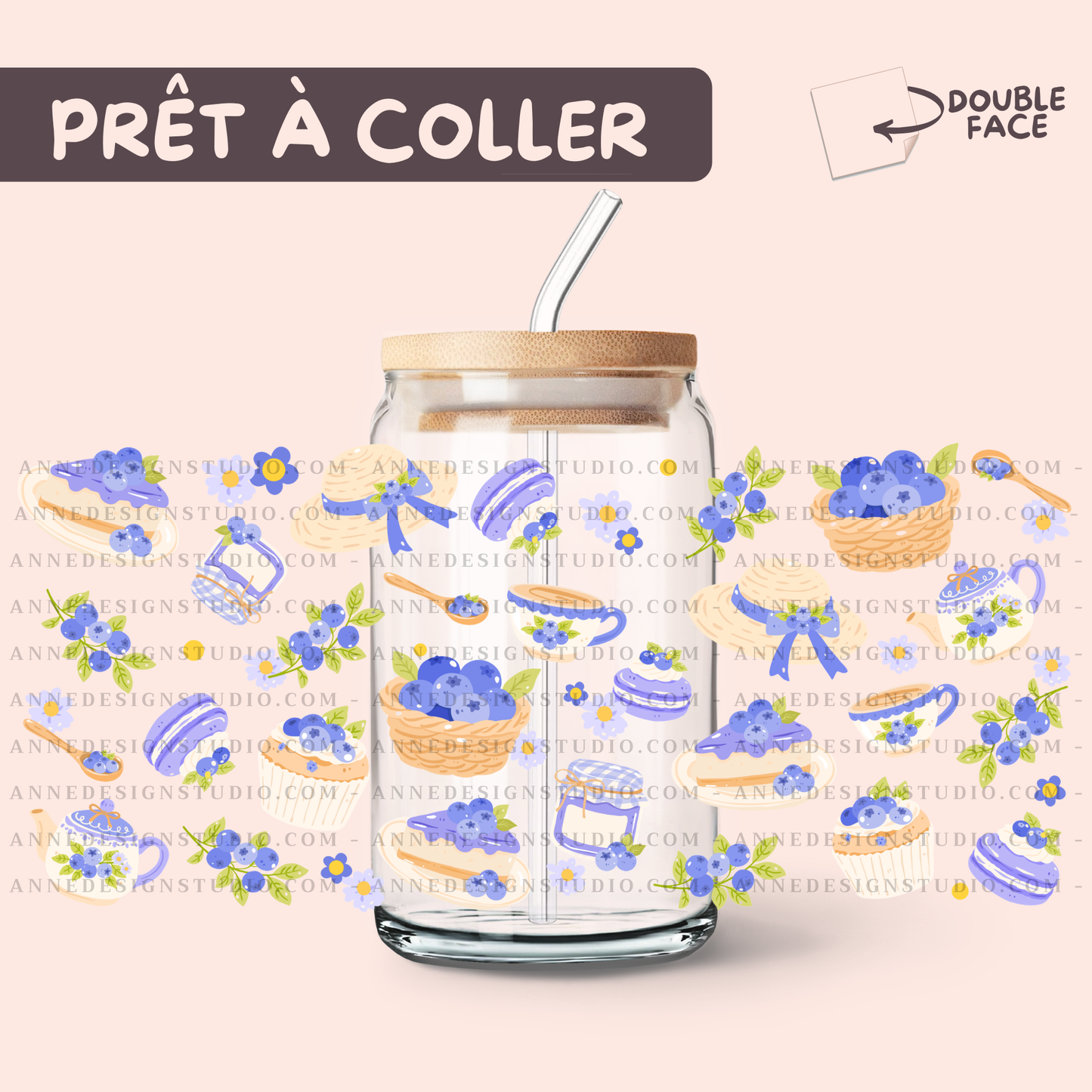 Autocollants UV DTF | Bleuet champêtre