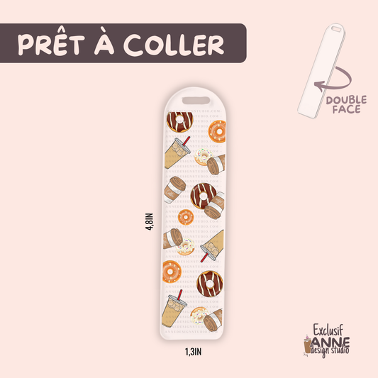 Autocollants pour signet UV DTF | Café & beigne