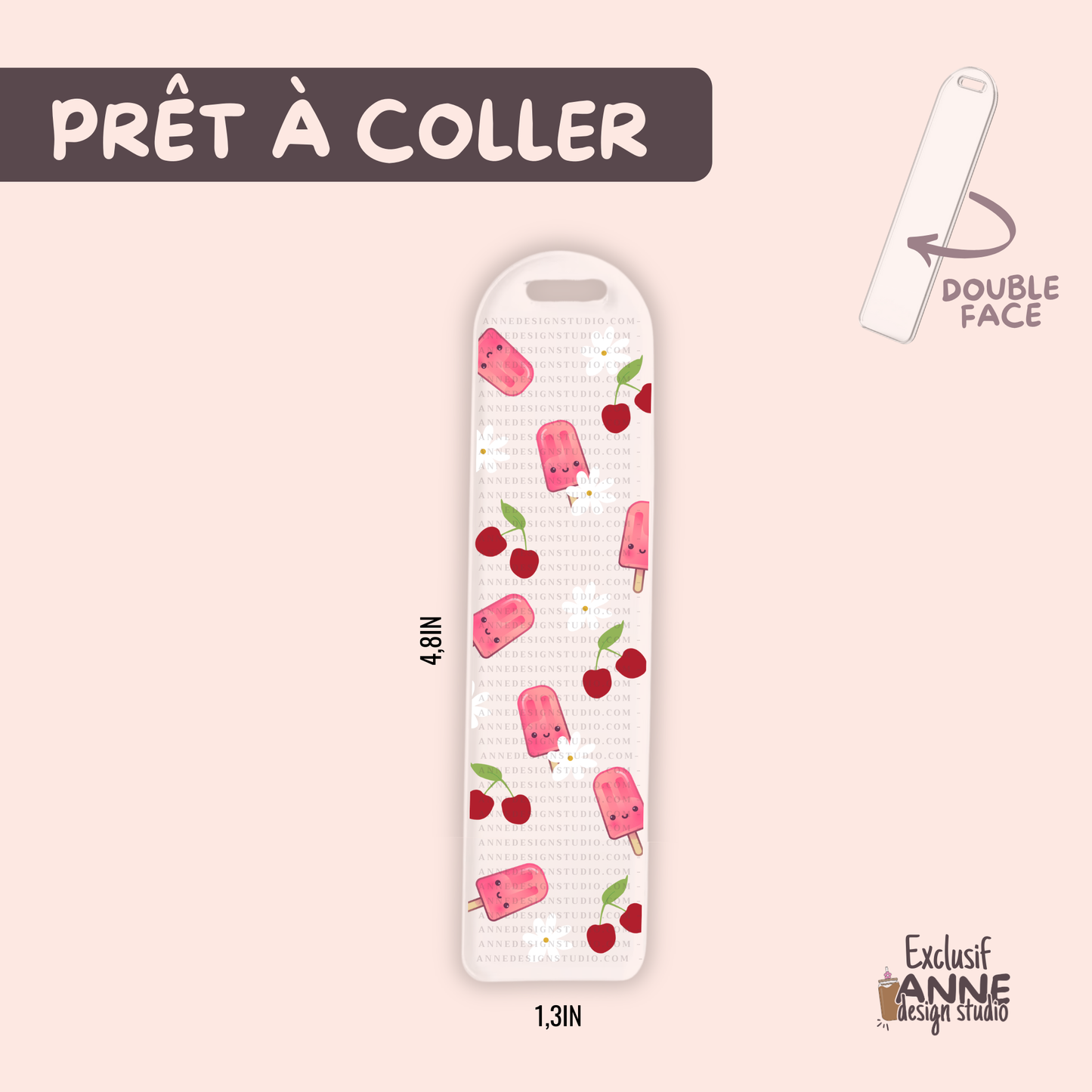Autocollants pour signet UV DTF | Cerise
