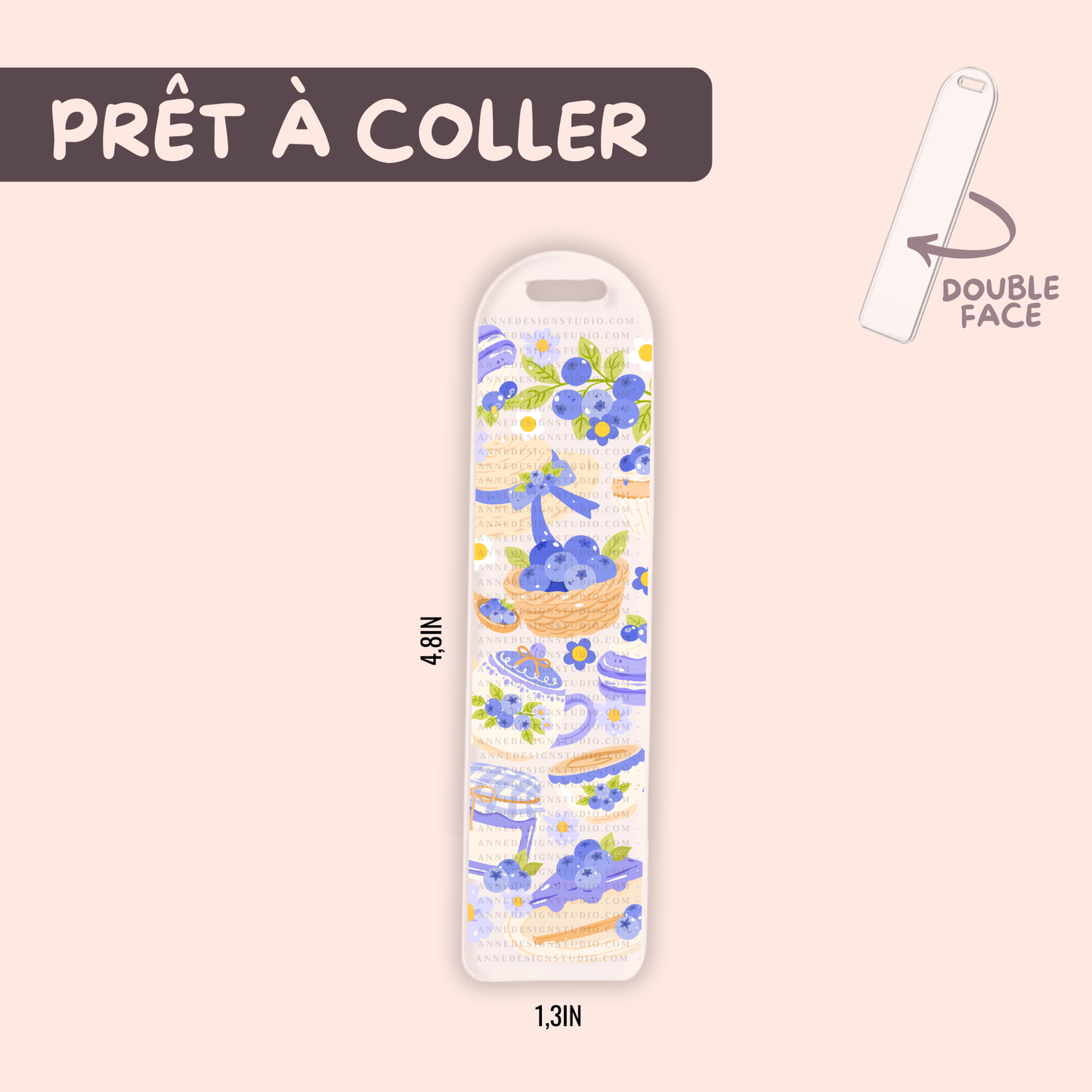 Autocollants pour signet UV DTF | Bleuet champêtre