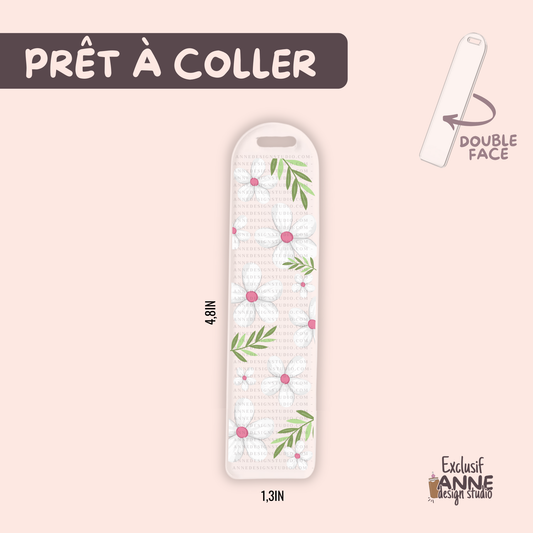 Autocollants pour signet UV DTF | Fleurs blanches