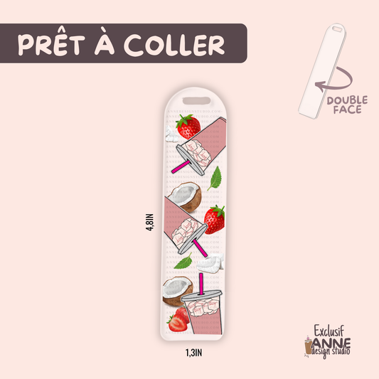 Autocollants pour signet UV DTF | Fraise coco