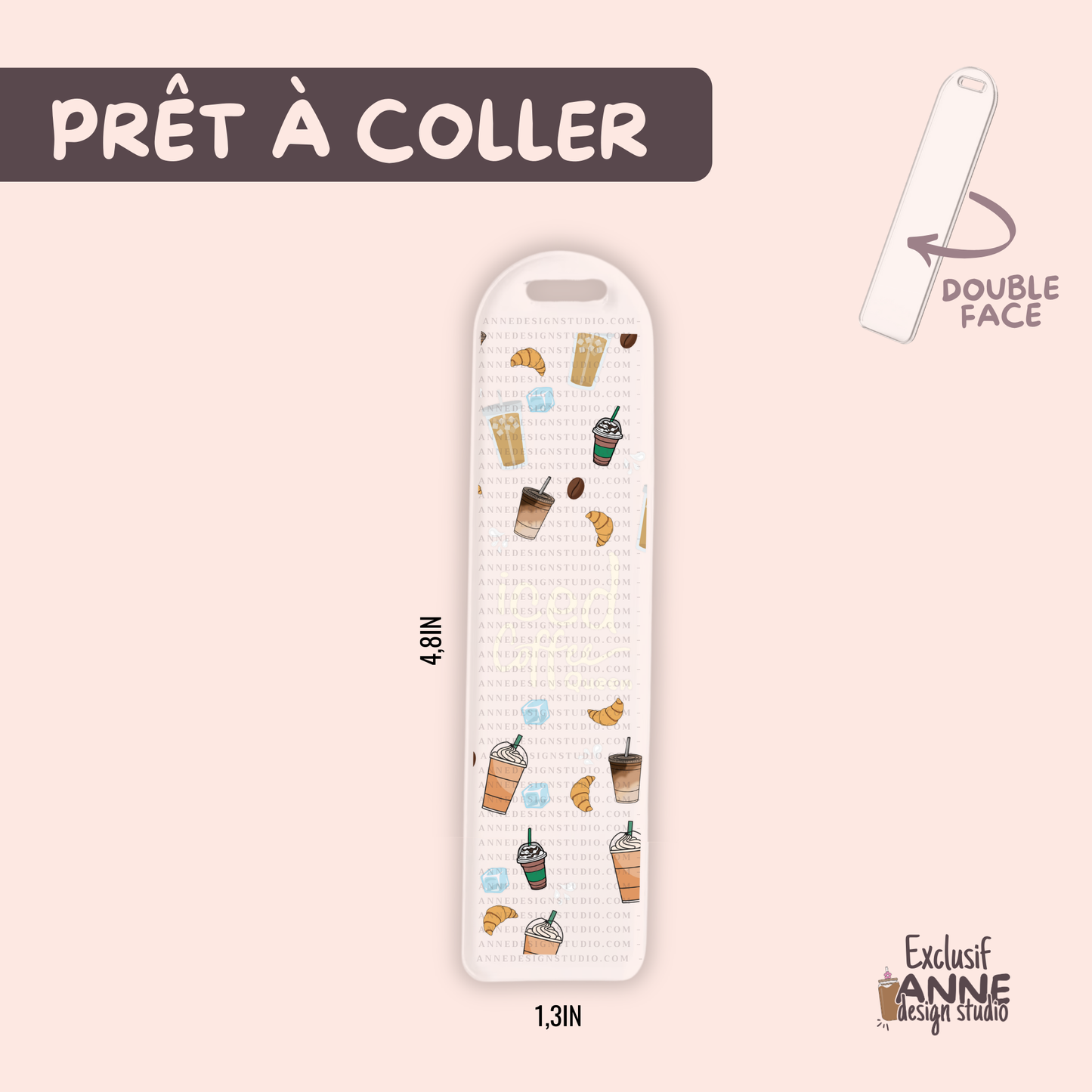Autocollants pour signet UV DTF | Iced coffee queen