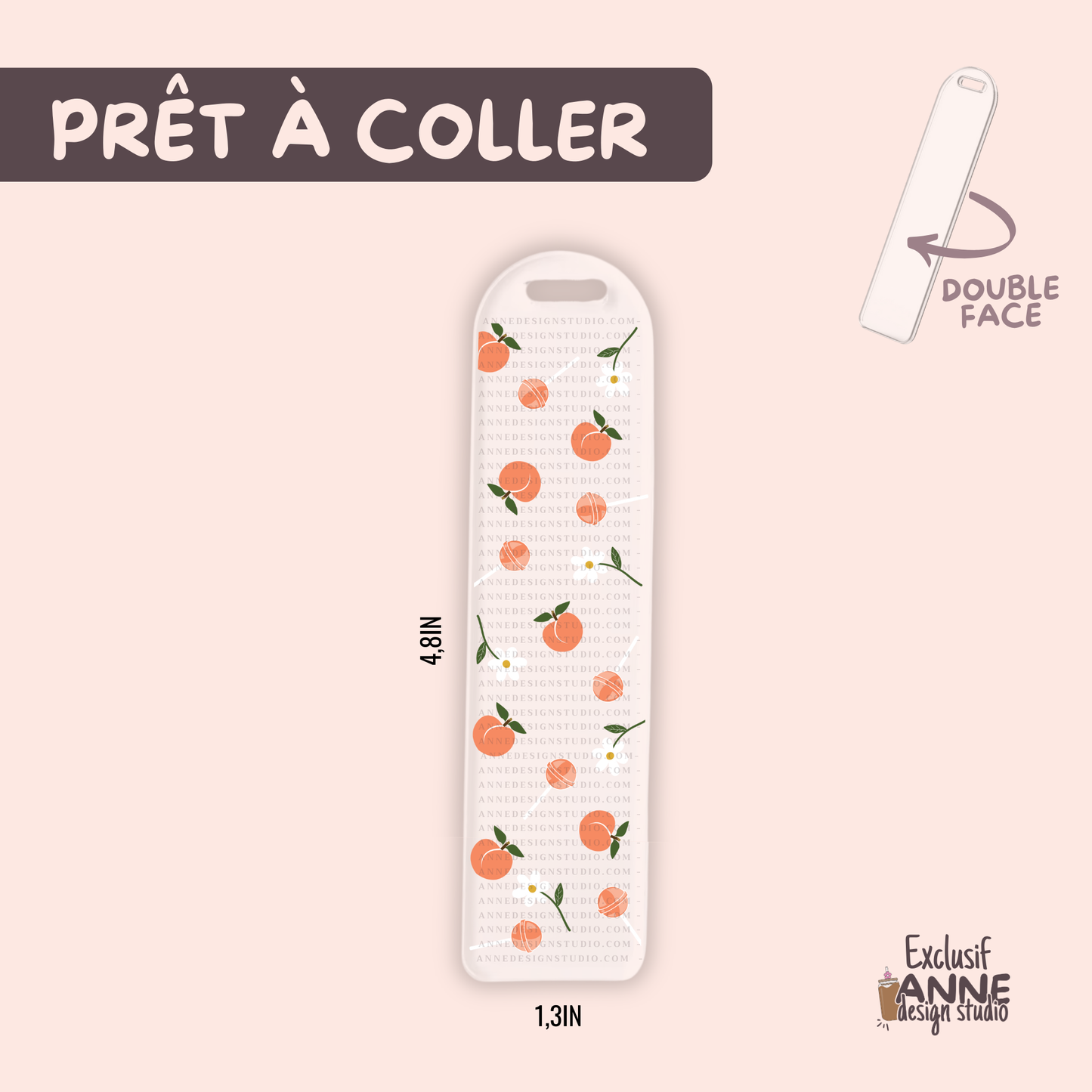 Autocollants pour signet UV DTF | Pêches