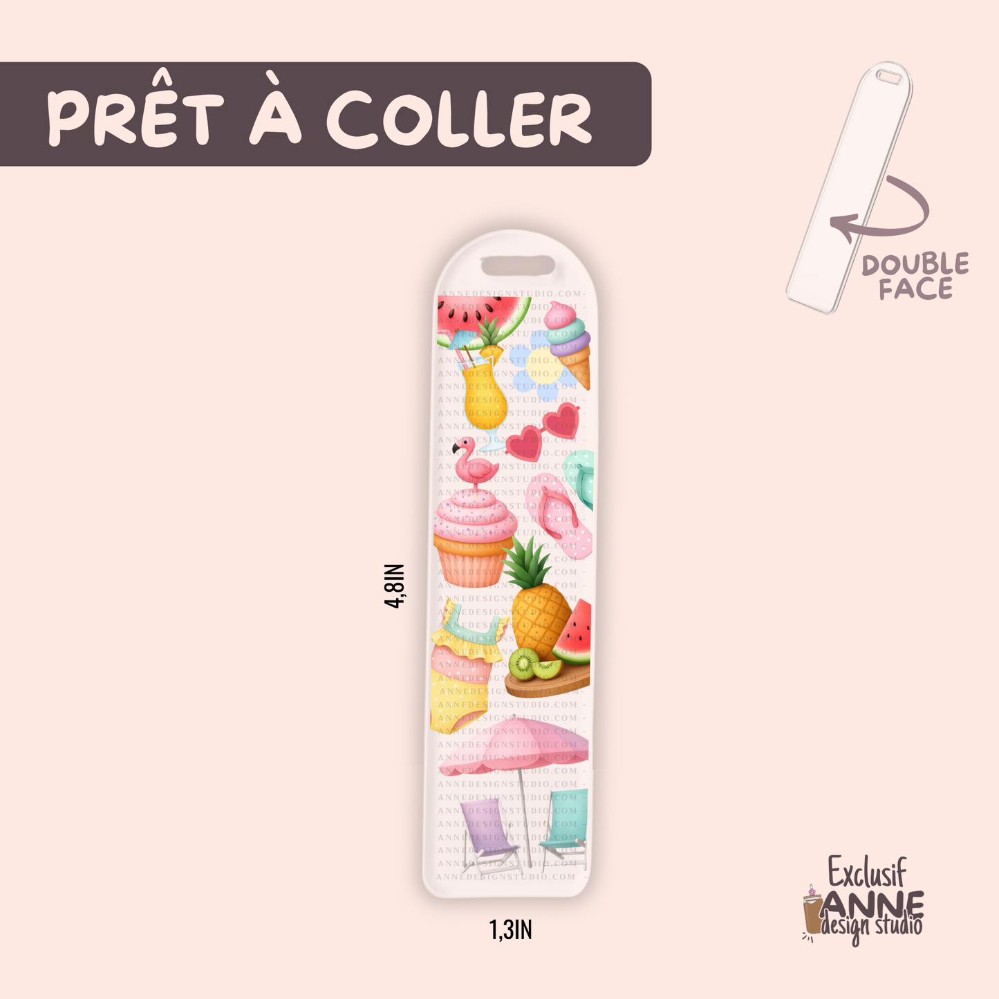 Autocollants pour signet UV DTF | Pool party