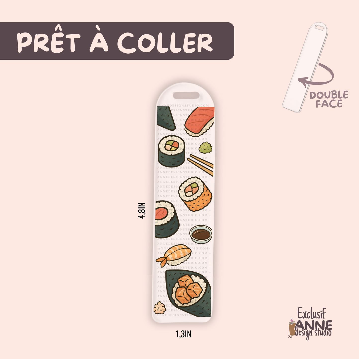 Autocollants pour signet UV DTF | Sushi