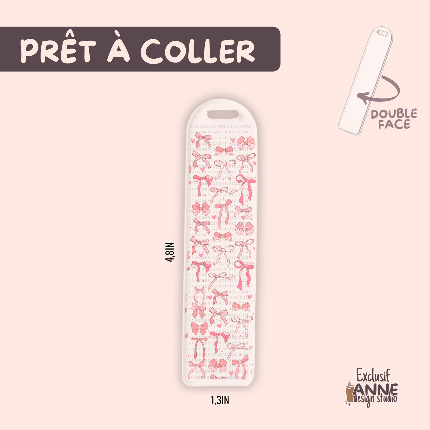 Autocollants pour signet UV DTF | Boucles roses
