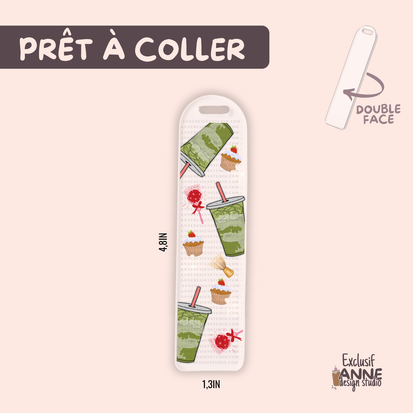 Autocollants pour signet UV DTF | Matcha queen