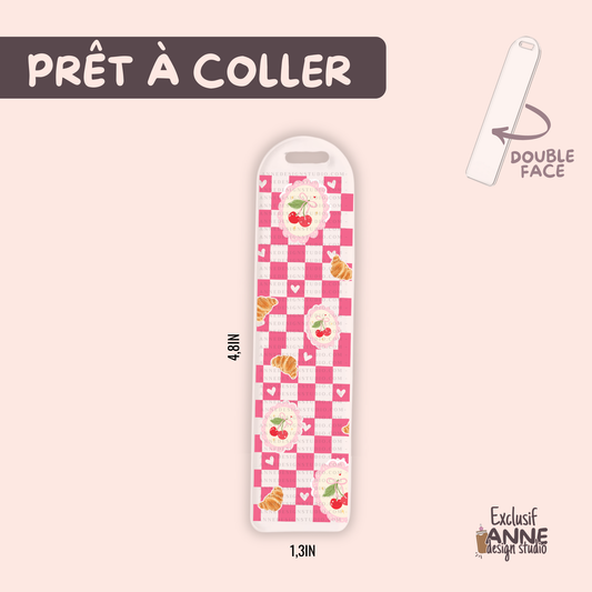 Autocollants pour signet UV DTF | Caré cerise