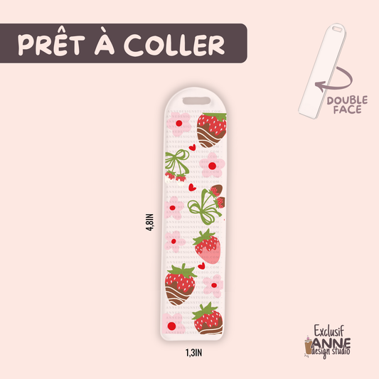 Autocollants pour signet UV DTF | Fraises enrobées