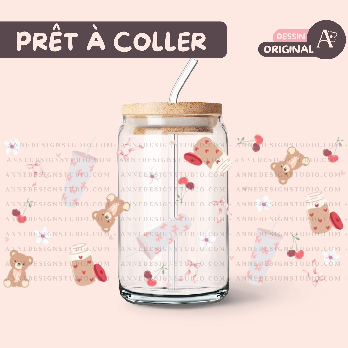 Autocollants UV DTF | Cherry Teddy