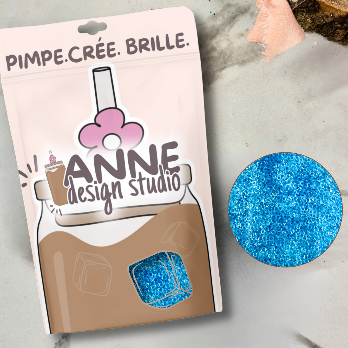 Minis diamant en acrylique | Bleu