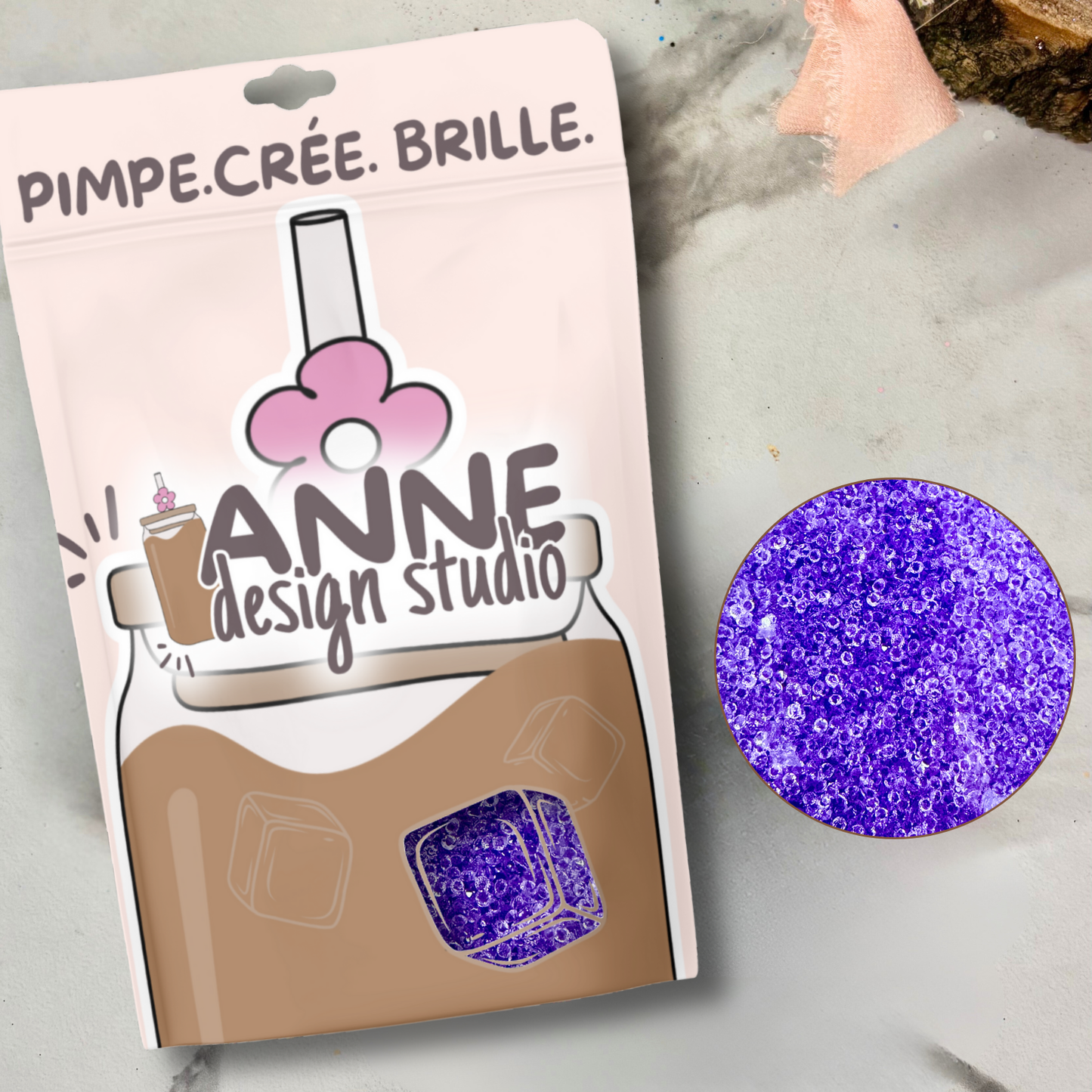 Minis diamant en acrylique | Mauve