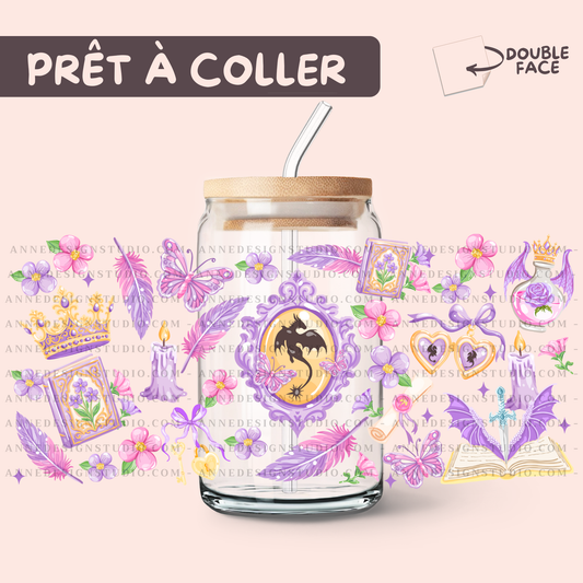 Autocollants UV DTF | Dragon mauve