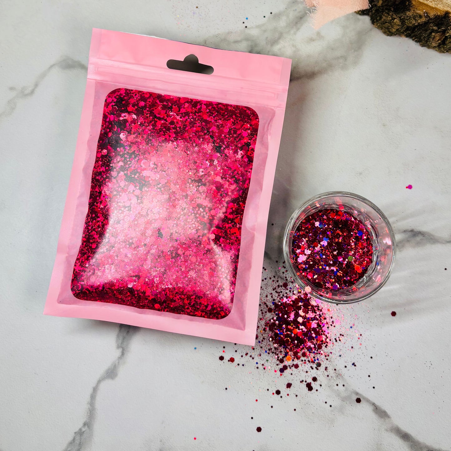 Paillettes holographiques | Rose fuchsia