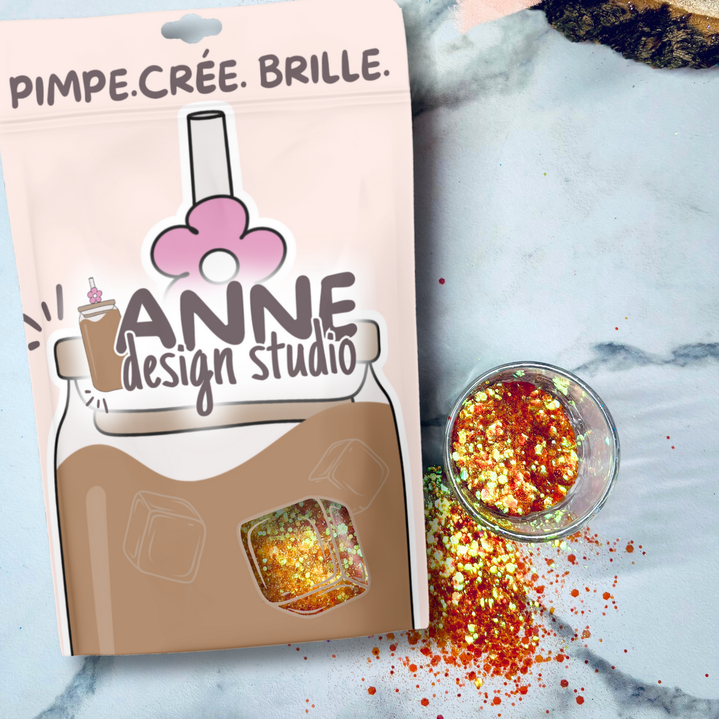 Paillettes perlées | Orange
