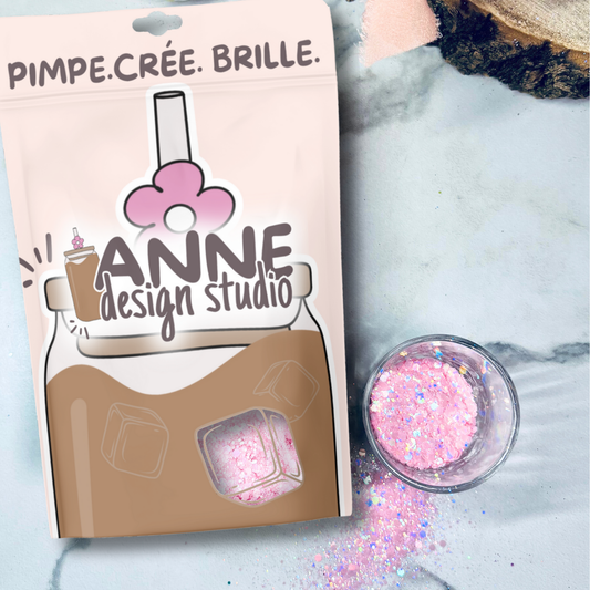Paillettes holographiques | Rose bébé