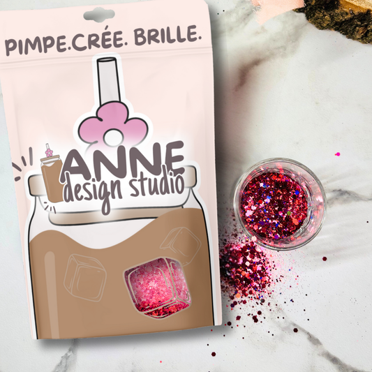 Paillettes holographiques | Rose fuchsia