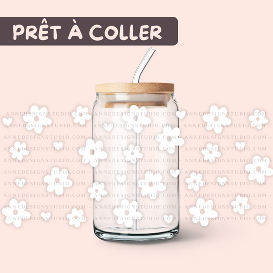 Autocollants UV DTF | Petites fleurs blanches