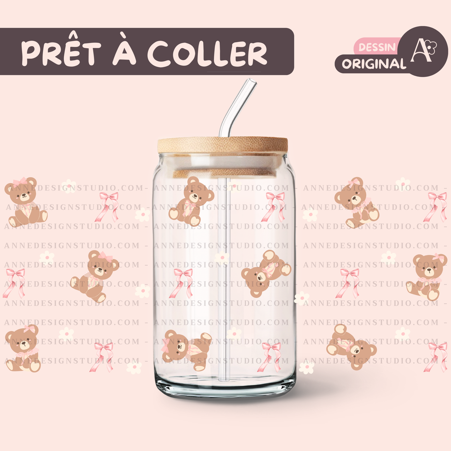 Autocollants UV DTF | Teddy bow