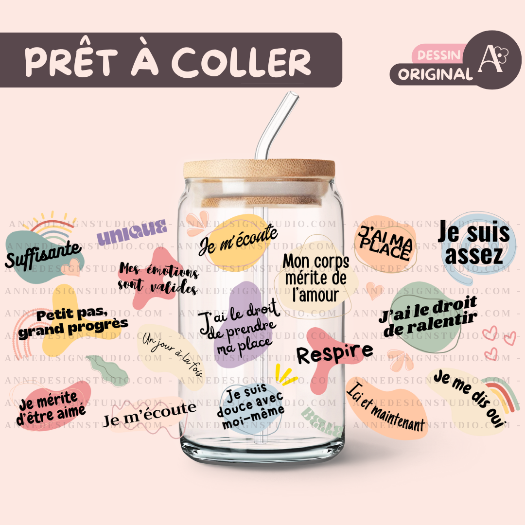 Autocollants UV DTF | Affirmations mental