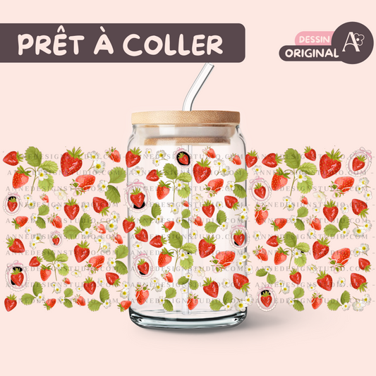 Autocollants UV DTF | Fraises & bow