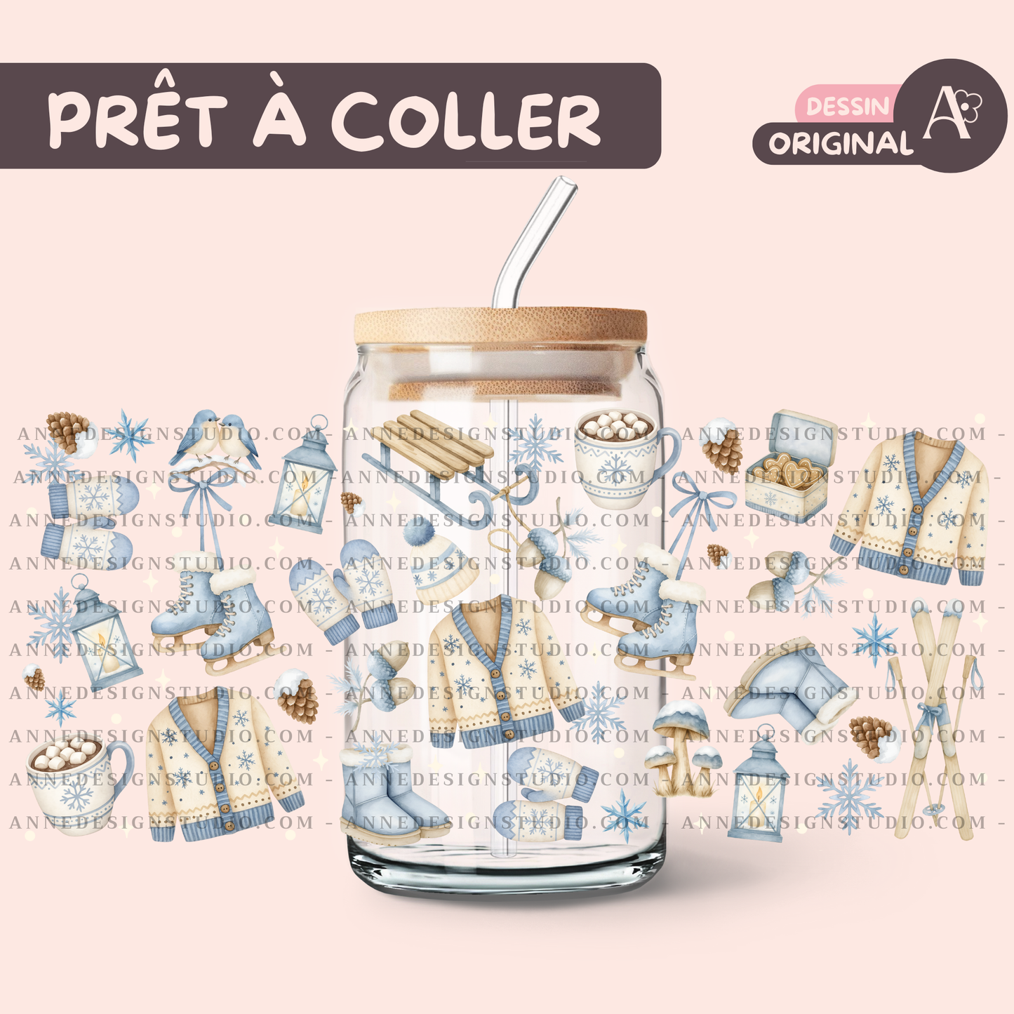 Autocollants UV DTF | Hiver cozy