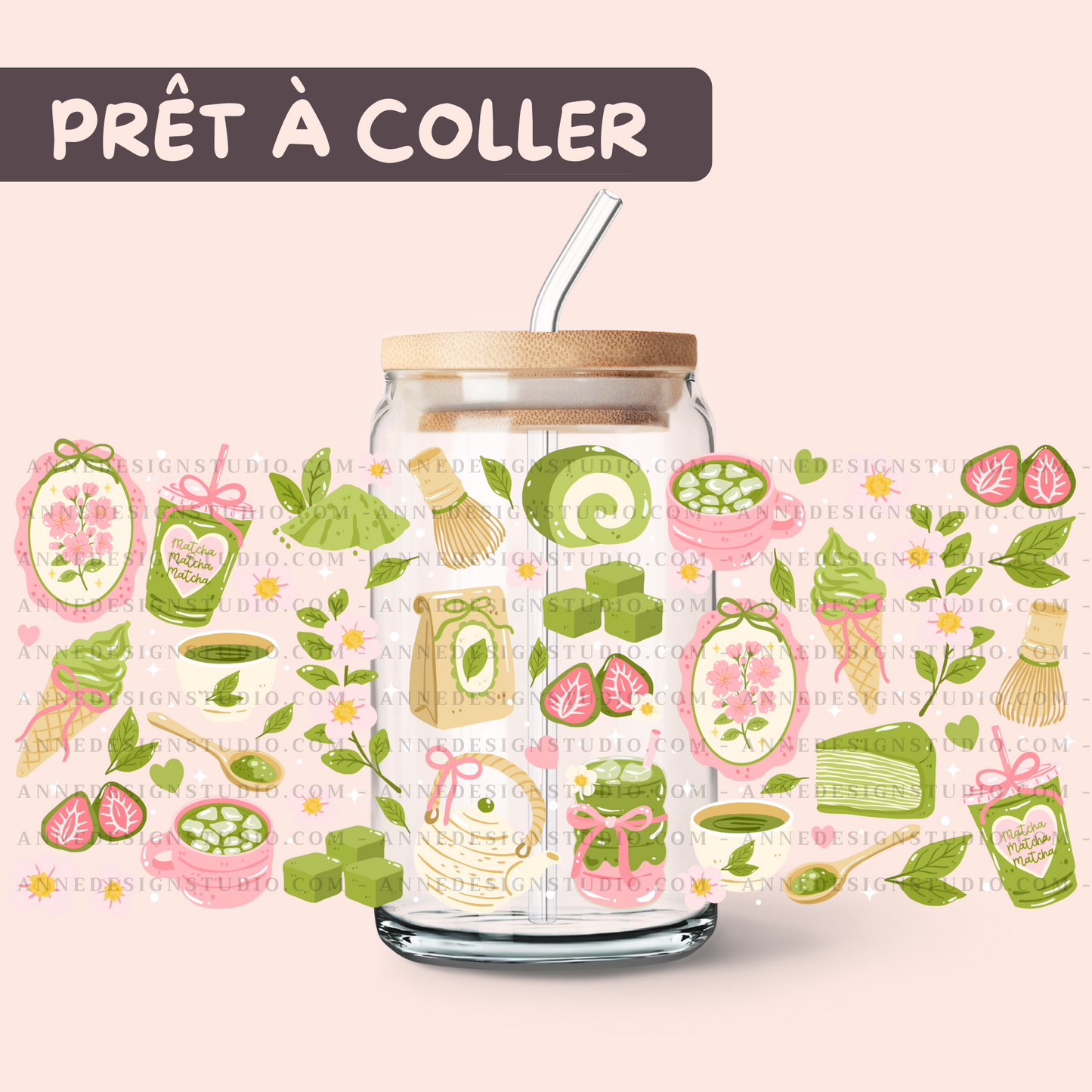 Autocollants UV DTF | Matcha time