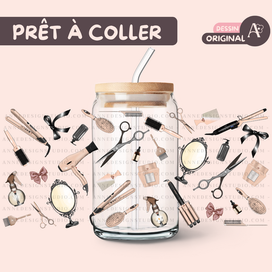 Autocollants UV DTF | Coiffeuse